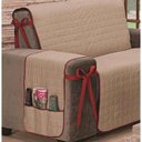 Ver imagem 6 de Protetor de Sofá Premium Kit para 2 e 3 Lugares Dupla Face Tecido 80% Algodão - Caqui/Vermelho