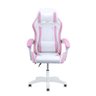 Cadeira Gamer Home Office Branca com Rosa Claro - 2