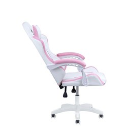 Cadeira Gamer Home Office Branca com Rosa Claro - 6