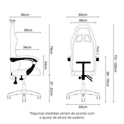 Cadeira Gamer Home Office Branca com Rosa Claro - 3