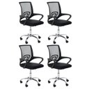 Ver imagem 1 de Kit 4 cadeiras de rodízios Tok escritório home office telinha