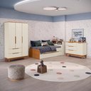 Ver imagem 2 de Quarto Infantil Completo 4 Peças Crescer Argila-Jequetiba com Guarda-Roupa Cômoda Cama Kappesberg