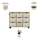 Ver imagem 3 de Nicho Organizador 9 Gavetas com Rodízios Freijó/off White - Qmovi