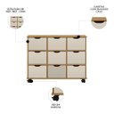 Ver imagem 3 de Nicho Organizador 9 Gavetas com Rodízios Freijó/off White - Qmovi