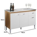Ver imagem 2 de Balcão de Pia Ambiente Gabriela 120cm Amêndoa Branco - Ajl