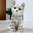 Ver imagem 4 de Estatueta Gato Realista Decorativo Enfeite Sala Casa Estátua Resina Animal Pet Gatinho Decoração - C