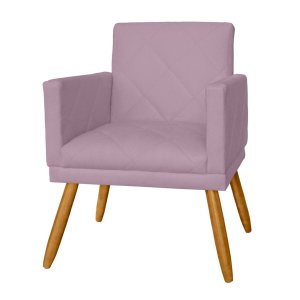 Poltrona Nina em Suede com Pés Palito