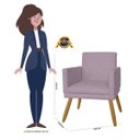 Ver imagem 5 de Poltrona Nina em Suede com Pés Palito