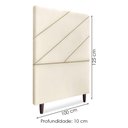 Ver imagem 3 de Cabeceira Solteiro 100 Cm com Frame Cristal Suede Bege Artte Bege