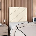 Ver imagem 2 de Cabeceira Solteiro 100 Cm com Frame Cristal Suede Bege Artte Bege