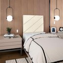 Ver mais imagens de Cabeceira Solteiro 100 Cm com Frame Cristal Suede Bege Artte Bege
