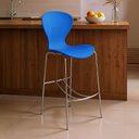 Ver imagem 3 de Kit 6 Banquetas Alta com Encosto Flash Azul