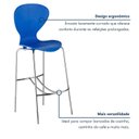 Ver mais imagens de Kit 6 Banquetas Alta com Encosto Flash Azul