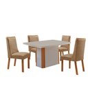 Ver imagem 2 de Mesa de Jantar Isadora 120 cm Tampo MDF Vidro Canto Copo com 4 Cadeiras Carolina Moderna Mobília