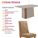Ver imagem 7 de Mesa de Jantar Isadora 120 cm Tampo MDF Vidro Canto Copo com 4 Cadeiras Carolina Moderna Mobília