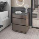 Ver imagem 3 de Mesa Cabeceira 3 Gavetas Belize Cinza Perola - Casa D