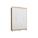 Ver imagem 1 de Guarda Roupa Infantil Elô C/ 4 Portas e 4 Gavetas Branco/amendoa - Peroba