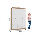 Ver imagem 2 de Guarda Roupa Infantil Elô C/ 4 Portas e 4 Gavetas Branco/amendoa - Peroba