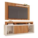Ver imagem 4 de Rack Bancada com Painel Ripado para Tv até 65 Polegadas 1,80m Panamá Buriti / Off White Caemmun