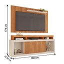Ver imagem 3 de Rack Bancada com Painel Ripado para Tv até 65 Polegadas 1,80m Panamá Buriti / Off White Caemmun