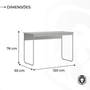 Ver imagem 5 de Mesa Escrivaninha Criare Minimalista em Aço e Mdf Resistente:canela