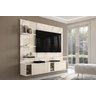 Painel Para Tv Até 65'' 3 Portas Led Bancada Suspensa Atena Calacata Off White - Madetec - 4