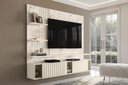 Ver imagem 4 de Painel Para Tv Até 65'' 3 Portas Led Bancada Suspensa Atena Calacata Off White - Madetec