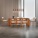Ver imagem 1 de Sala de Jantar Mesa Nala 220cm Tampo Laminado Canto Moeda com 8 Cadeiras Noronha Premium