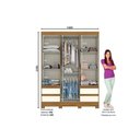 Ver imagem 4 de Guarda Roupa Solteiro 3 Portas e 4 Gavetas C- Pés Briz Lema B55 Nature-veludo Light Cinza Gelo