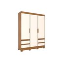 Ver imagem 5 de Guarda Roupa Solteiro 3 Portas e 4 Gavetas C- Pés Briz Lema B55 Nature-veludo Light Cinza Gelo