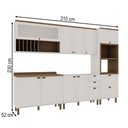Ver imagem 4 de Cozinha Completa Luna 10 Portas 4 Gavetas com Vidro 100% MDF Branco/Fosco - Genialflex