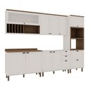 Ver imagem 2 de Cozinha Completa Luna 10 Portas 4 Gavetas com Vidro 100% MDF Branco/Fosco - Genialflex