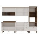 Ver imagem 3 de Cozinha Completa Luna 10 Portas 4 Gavetas com Vidro 100% MDF Branco/Fosco - Genialflex