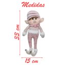 Ver imagem 2 de Boneco Pendente Natal Duende Papai Noel Rosa 33cm