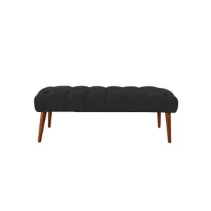 Banco Rubi 1,20m Suede Preto - Dominic Decor