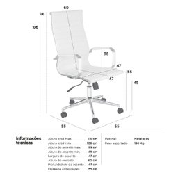Cadeira escritório Esteirinha Diretor Home office - 6