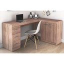 Ver imagem 1 de Mesa Canto p/Escritório MSM446 c/ 2 Portas e 3 Gavetas Rustico - Movelbento