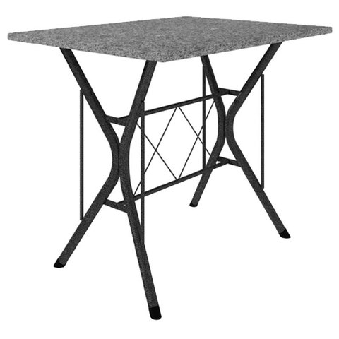 Mesa de Jantar Bruna 100x60 Cm Preta com Granito Ocre Itabira- Artefamol