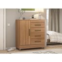 Ver imagem 4 de Guarda Roupa Casal Riva Branco Amêndola Touch Flex com Espelho e Pés e Cômoda Montevideu Amê