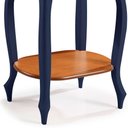 Ver imagem 3 de Aparador Oval em Madeira Maciça 1 Gaveta e Prateleira 1034 Linz Móveis - Azul Petróleo/imbuia Glazer