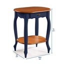 Ver imagem 4 de Aparador Oval em Madeira Maciça 1 Gaveta e Prateleira 1034 Linz Móveis - Azul Petróleo/imbuia Glazer