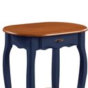 Ver imagem 2 de Aparador Oval em Madeira Maciça 1 Gaveta e Prateleira 1034 Linz Móveis - Azul Petróleo/imbuia Glazer