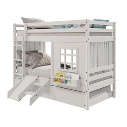 Treliche Infantil com Janela Escorregador e Cortina Madeira Maciça Branco Housin - 6