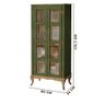 Cristaleira Antiga Madeira Maciça Com Portas Em Vidro Verde Shop JM - 4