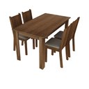 Ver imagem 2 de Conjunto Sala de Jantar Rosie Madesa Mesa Tampo de Madeira com 4 Cadeiras Rustic/Pérola Cor:Rustic/P