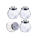 Ver imagem 1 de Kit 4 Porta Condimentos em Vidro com Tampa Rosqueável Cromada Prime 110ml