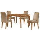 Ver imagem 2 de Mesa de Jantar Liz 120cm Mdf Canto Copo e com 4 Cadeiras Athenas