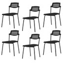 Ver imagem 1 de Kit 6 Cadeiras Base Tubular Fixa Clean Preto