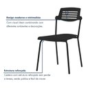 Ver imagem 4 de Kit 6 Cadeiras Base Tubular Fixa Clean Preto