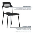 Ver imagem 7 de Kit 6 Cadeiras Base Tubular Fixa Clean Preto